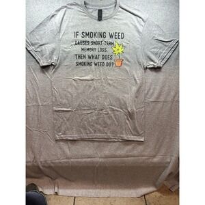 Women's Large Graphic Short Term Memory T-Shirt Weed Marijuana Streetwear